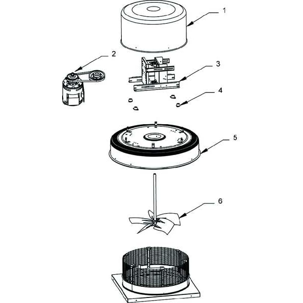 Exhaust Ventilator, 1 hp, 36 in Blade Dia., 230V AC/460V AC, Belt Drive