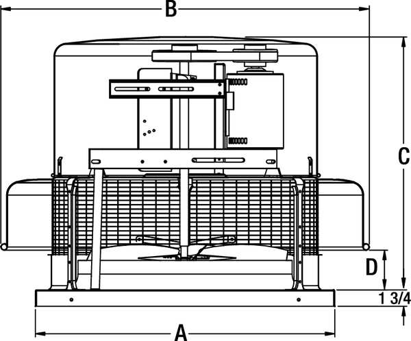 Downblast Vent, Belt Drive, 30-1/2 In