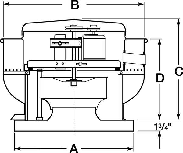 Upblast Ventilator, 24-1/2 In, 115/230V