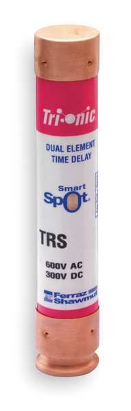 Fuse, Time Delay, 60A, TRS-RID Series, 600V AC, 300V DC, 5-1/2