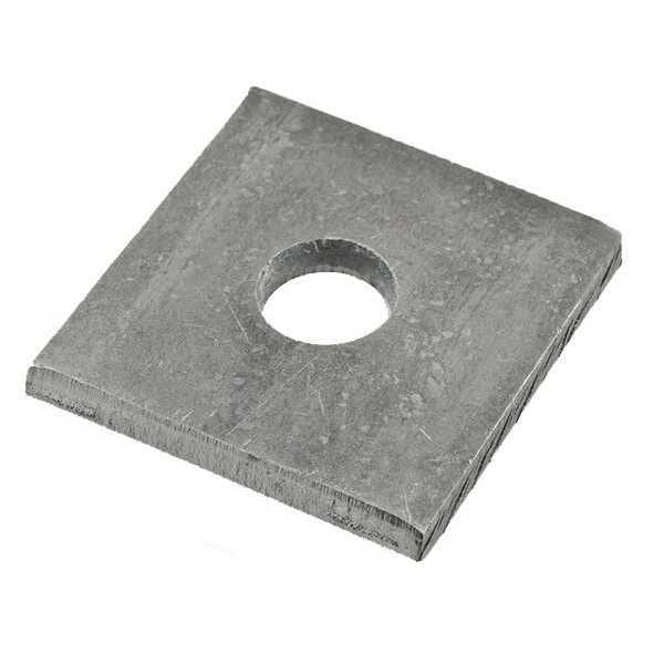 Square Rivet Washer, 3/32 in ID, 1/2 in OD, Steel, Zinc Plated Finish, 500 PK