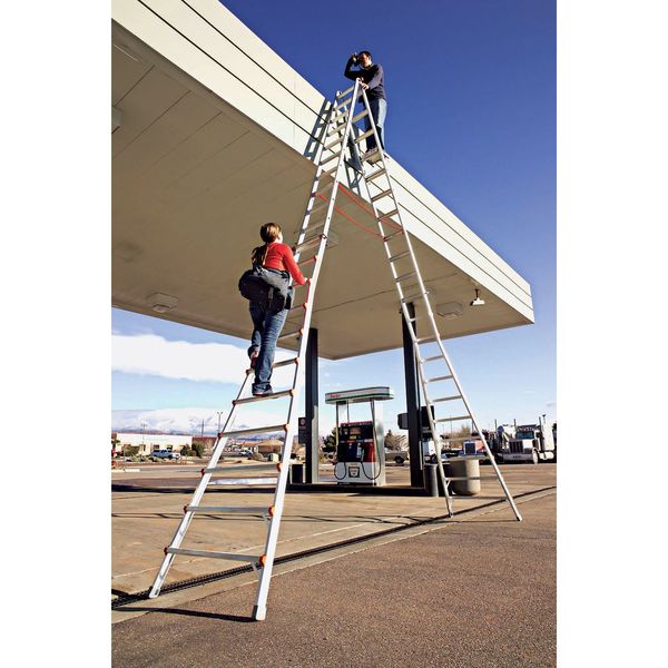 20-1/2ft. Telescoping Step Ladder, IA, Alm