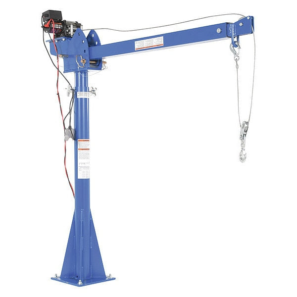 Davit Crane, 51.25 in to 87.25 in Reach, 59-1/2 in to 106-1/2 in Lift Range, Blue