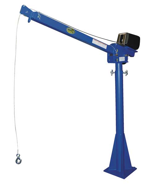 Davit Crane, 51.25 in to 87.25 in Reach, 59-1/2 in to 106-1/2 in Lift Range, Blue