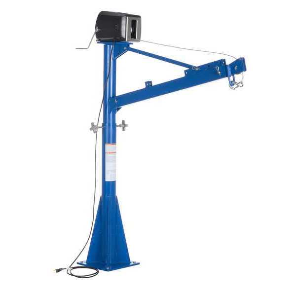 Davit Crane, 43.06 in to 66.75 in Reach, 48-1/8 in to 73-5/16 in Lift Range, Blue