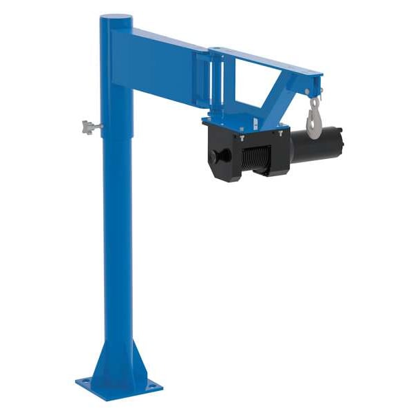 Davit Crane, 0 in to 38.5 in Reach, 0 in to 120 in Lift Range, Blue