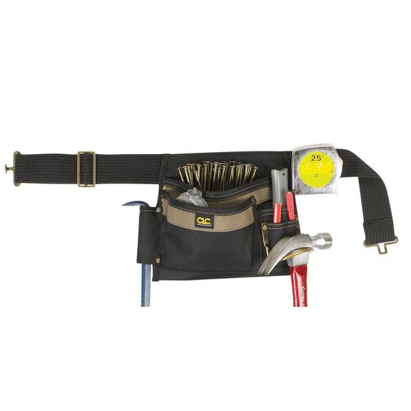 Black Polyester Tool Belt, 5 Pockets
