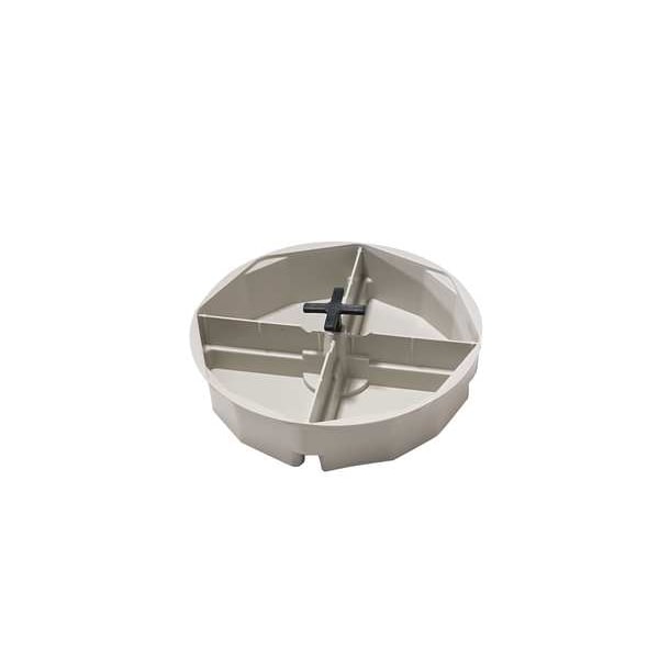 Full Round Bucket Tray, Plastic, White, 2-1/2