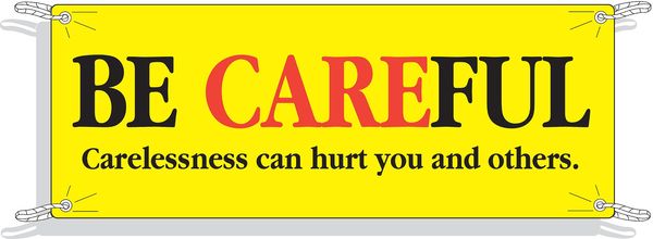 Safety Banner, 42 x 120In, Vinyl, Text, ENG