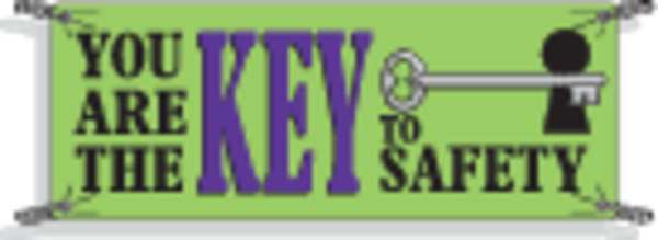 Safety Banner, 42 x 120In, Vinyl, ENG