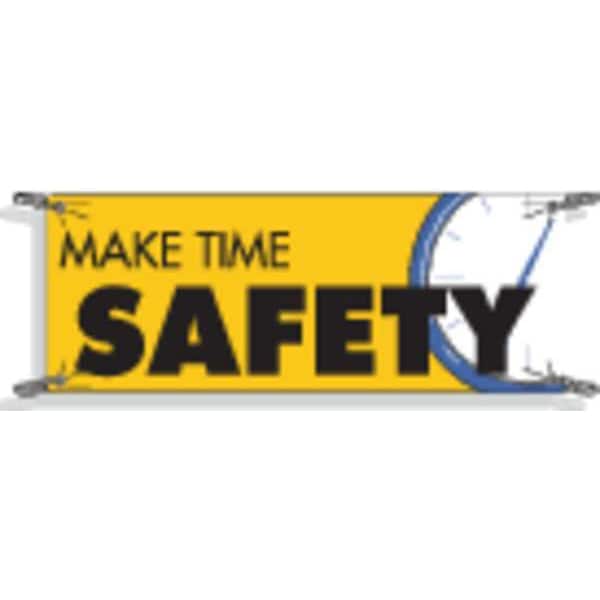 Safety Banner, 42 x 120In, Vinyl, ENG