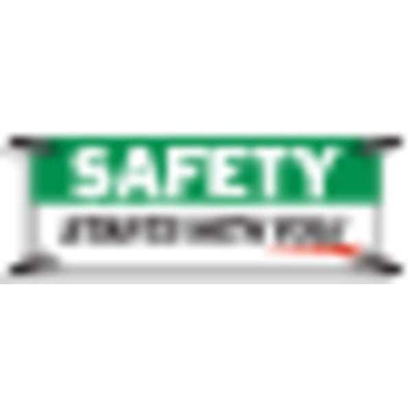 Safety Banner, 42 x 120In, Vinyl, Text, ENG