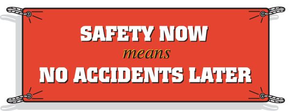 Safety Banner, 42 x 120In, Vinyl, ENG