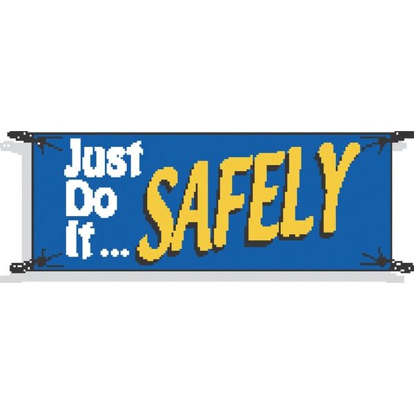 Safety Banner, 42 x 120In, Vinyl, Text, ENG