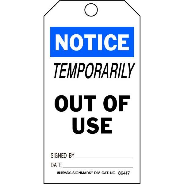 Notice Tag 5 3/4 in Height, English