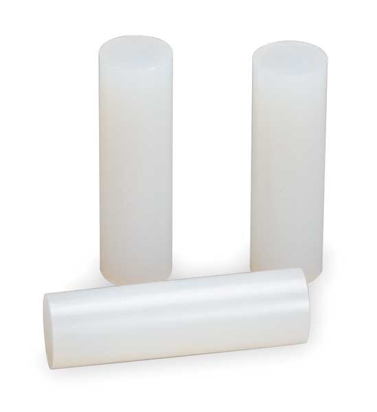 Hot Melt Adhesive, Clear, 5/8 in Diameter, 2 in Length, 40 sec Begins to Harden