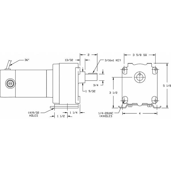 Gearmotor, 20 RPM, 24vdc