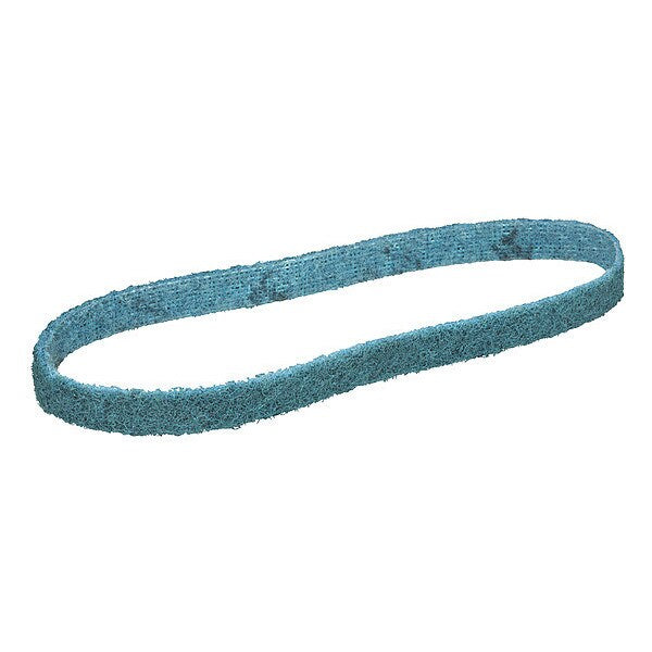 Sanding Belt, 3/4 in W, 18 in L, Non-Woven, Aluminum Oxide, Very Fine, SC-BS, Blue