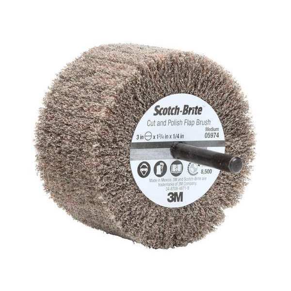 Flap Wheel, NonWovn, AO, 3x1.75x1/4 Shk, MED