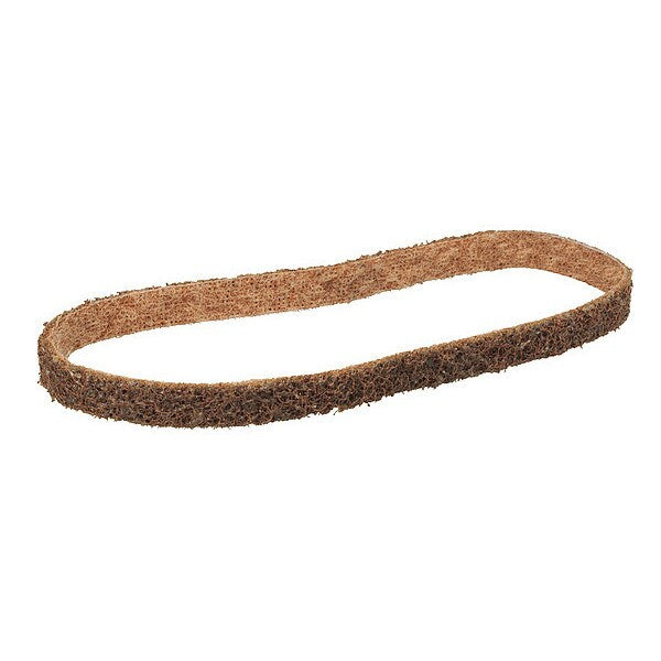 Sanding Belt, 1/2 in W, 18 in L, Non-Woven, Aluminum Oxide, Coarse, SC-BS, Brown
