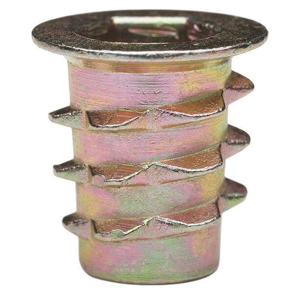 Hex Drive Threaded Insert, M6-1.00 Int Thrd Sz, 33/64 in L, 11.9 mm Dia., Zinc Alloy, Plain, 50 PK