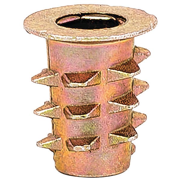 Hex Drive Threaded Insert, #10-32 Int Thrd Sz, 33/64 in L, 7/16 in Dia., Zinc Alloy, Plain, 50 PK