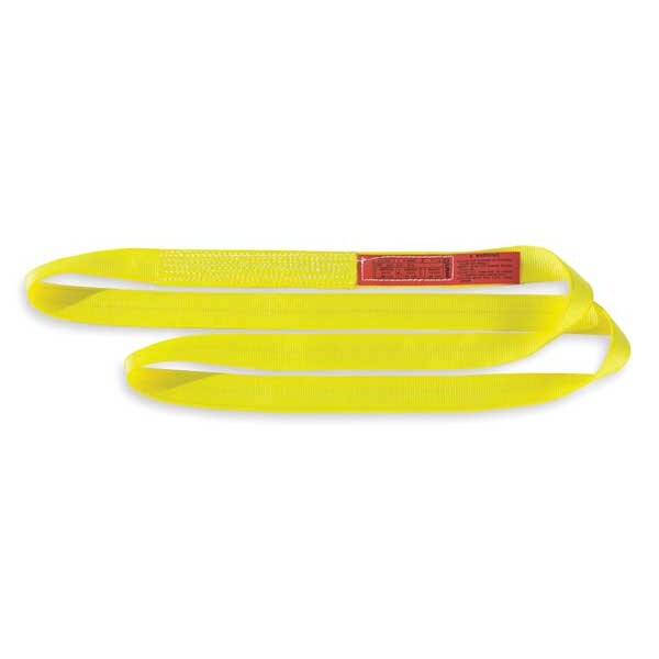 Web Sling, Endless, 6 ft L, 1 in W, Polyester, Yellow