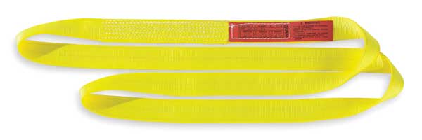 Web Sling, Endless, 8 ft L, 2 in W, Polyester, Yellow