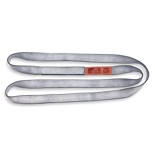 Web Sling, Endless, 6 ft L, 1 in W, Tuff-Edge Polyester, Silver