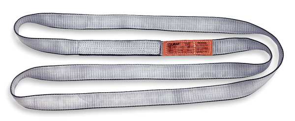Web Sling, Endless, 10 ft L, 2 in W, Tuff-Edge Polyester, Silver