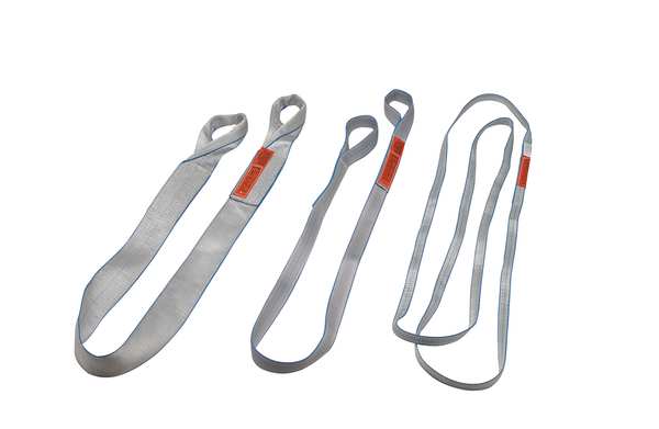 Web Sling, Endless, 10 ft L, 1 in W, Tuff-Edge Polyester, Silver