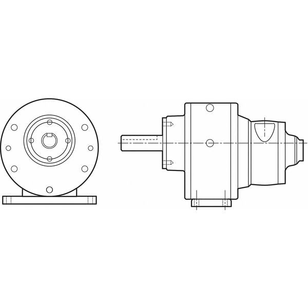 Air Gearmotor, 0.31 HP, 27 cfm, 400 rpm