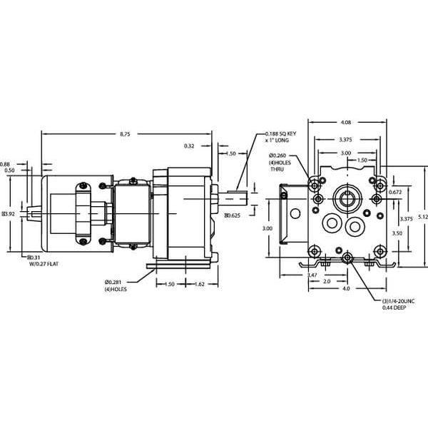 AC Gearmotor, 97 rpm, TEFC, 115/230V