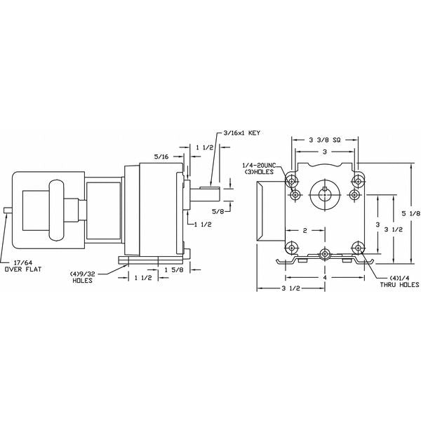 AC Gearmotor, 15 rpm, TEFC, 115/230V