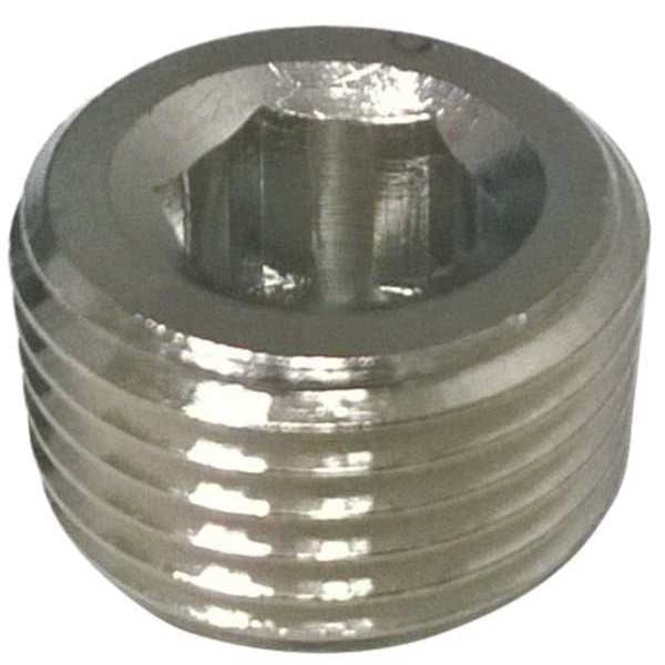 Chrome Plated Brass Countersink Plug, BSPT, 1/4