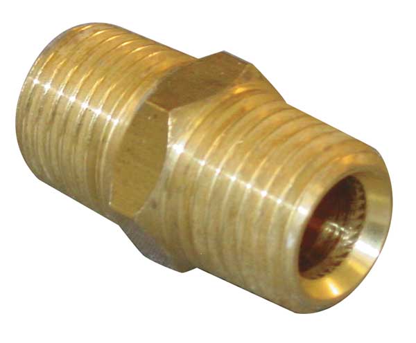 Brass Hex Nipple, MBSPT, 3/8