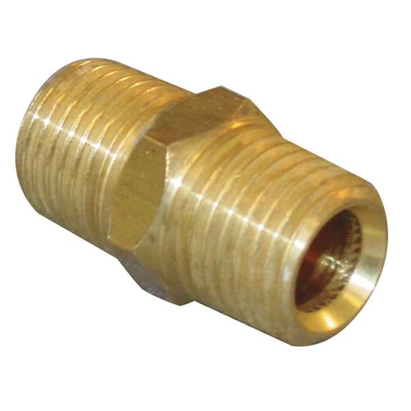 Chrome Plated Brass Hex Nipple, MBSPT, 1/4
