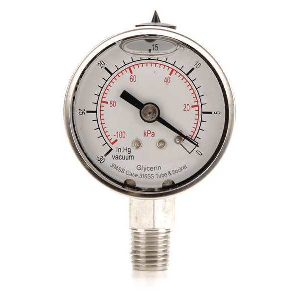 Vacuum Gauge, Liquid Filled, 2 In