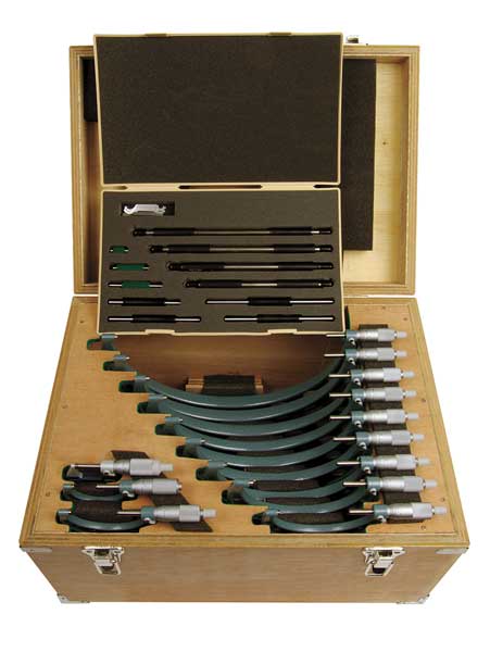 Micrometer Set, 0-12, 0.0001In, 12 Pc