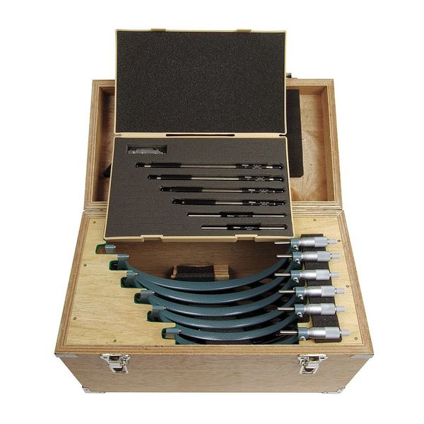 Micrometer Set, 6-12In, 0.0001In, 7Pc