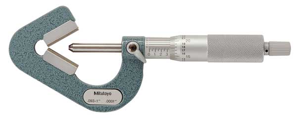 V to Anvil Micrometer, 0.09 to 1