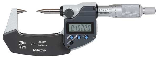 Point Micrometer, Digital, 0 to 1