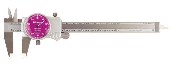 Dial Caliper, 6 In, Purple, 0.100/Rev