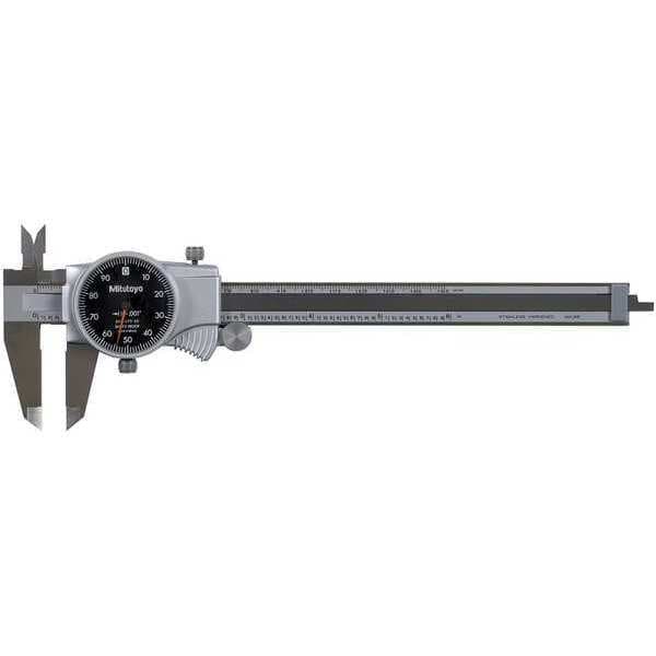 Dial Caliper, 6 In, Black, 0.100/Rev