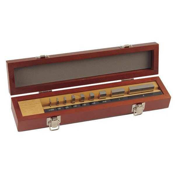 Gage Block Set, AS-1, 0.625-2 In, 9Pc