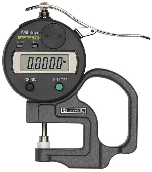 Thickness Gage, Range 0 -.47 In, NIST