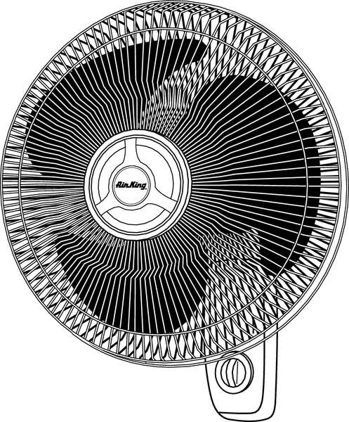 Wall Mount Fan, 18 in, Oscillating, 3 Speeds, 120VAC