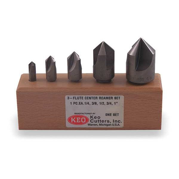 Countersink Set, 5PC, 3FL, 100 Deg, Carbid