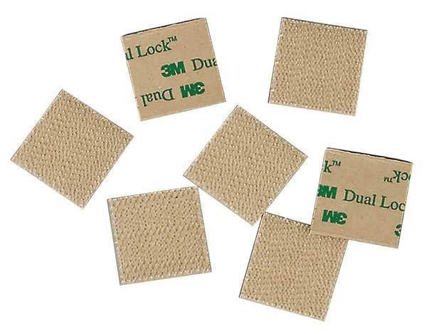 Reclosable Fastener Shape, Square, Acrylic Adhesive, 1 in, 1 in Wd, Clear, 100 PK
