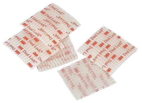 Reclosable Fastener Shapes, Acrylic Adhesive, 2 in, 1 in Wd, Clear, 100 PK